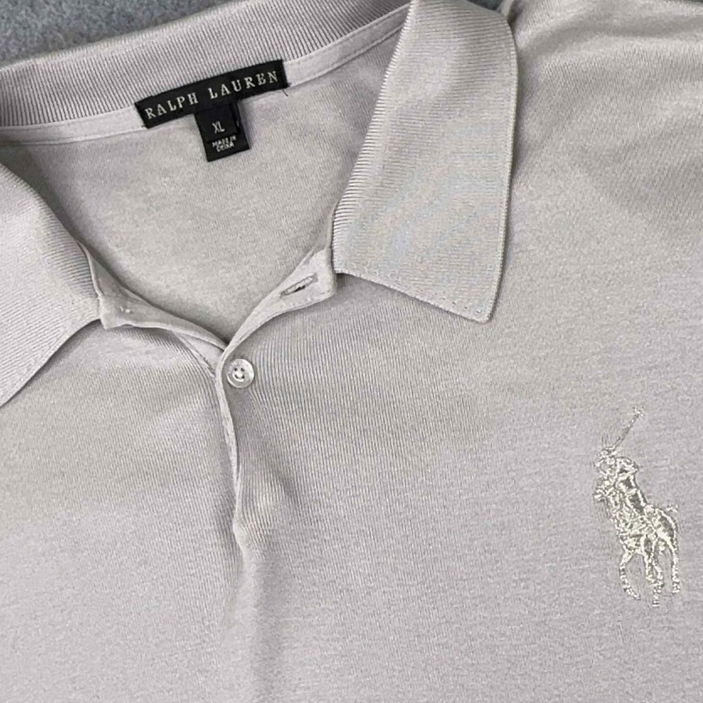 Ralph Lauren Black Label Polo Shirt Womens XL Gray‎ Short Sleeve Big Pony Luxury